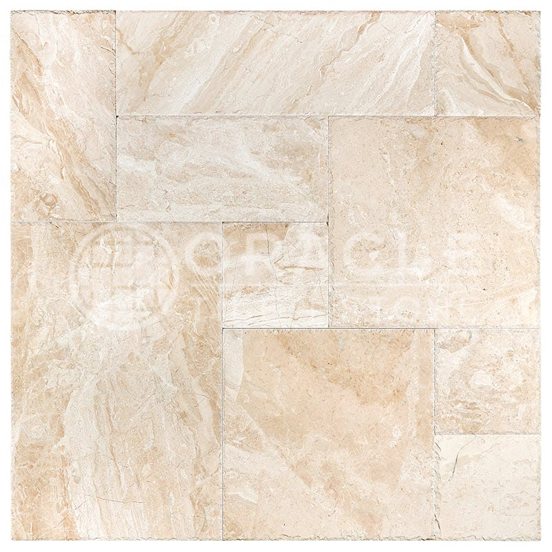 Diano Royal (Queen Beige) Marble Brushed / Chiseled French (Versailles) Pattern