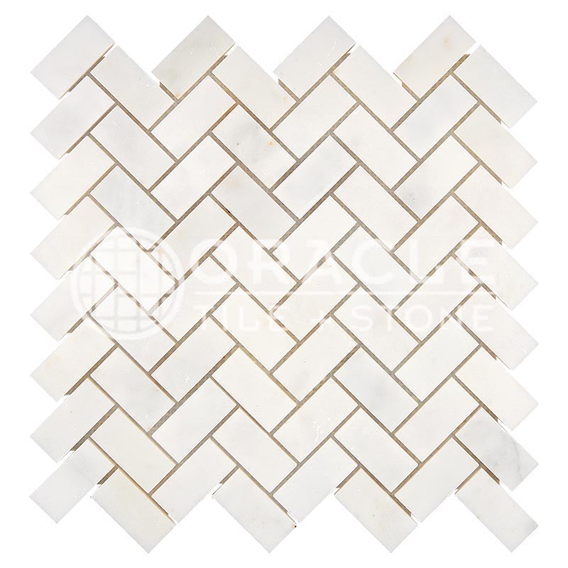 Afyon White	Marble	1" X 2"	Herringbone Mosaic