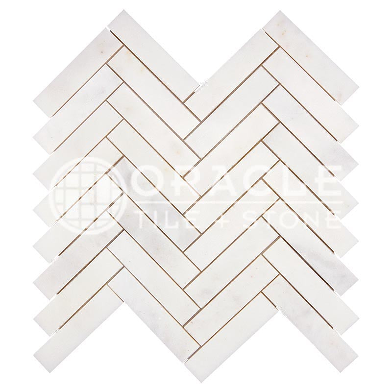Afyon White	Marble	1" X 4"	Herringbone Mosaic