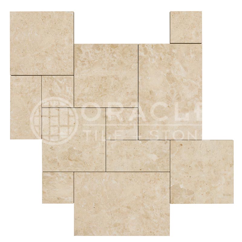 Cappuccino	Marble	Versailles Pattern	Tile	Brushed & Chiseled