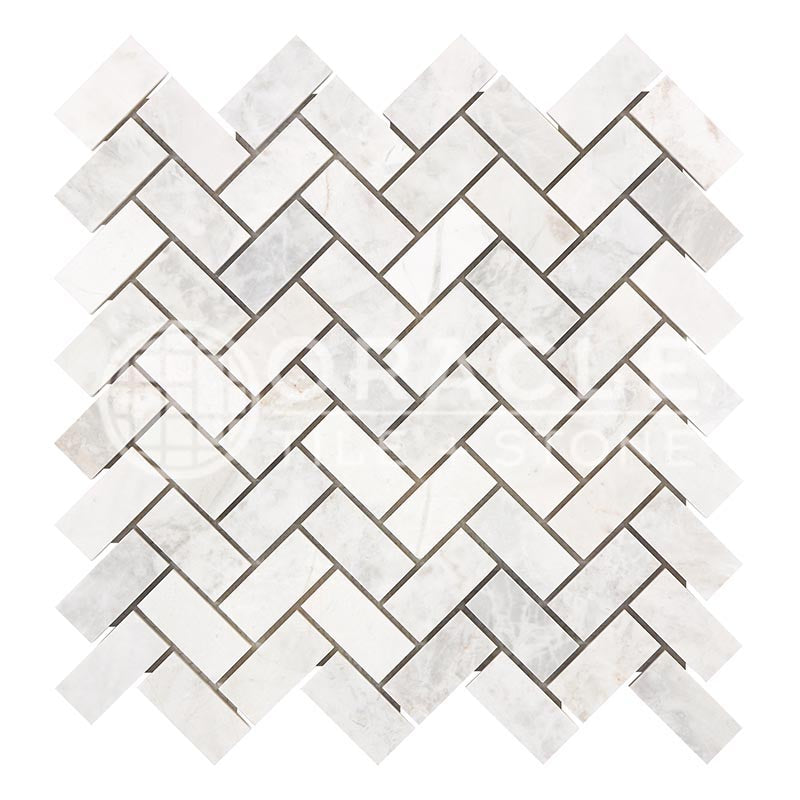 Bianco Congelato	Dolomite	1" X 2"	Herringbone Mosaic	Leathered
