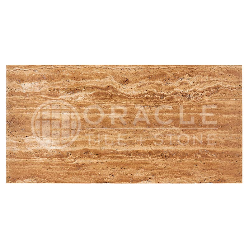 Noce Exotic Travertine	12" X 24"	Tile - (Vein-cut / Straight-Edged)	Filled & Polished
