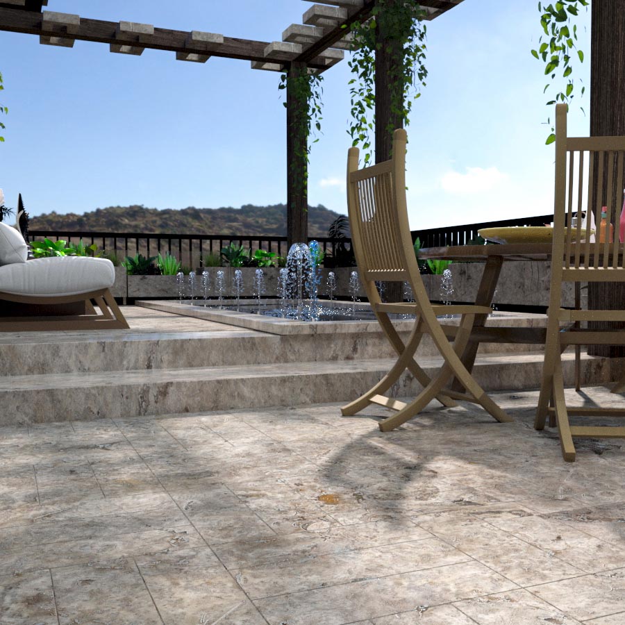 Silver (Pewter Blend)	Travertine