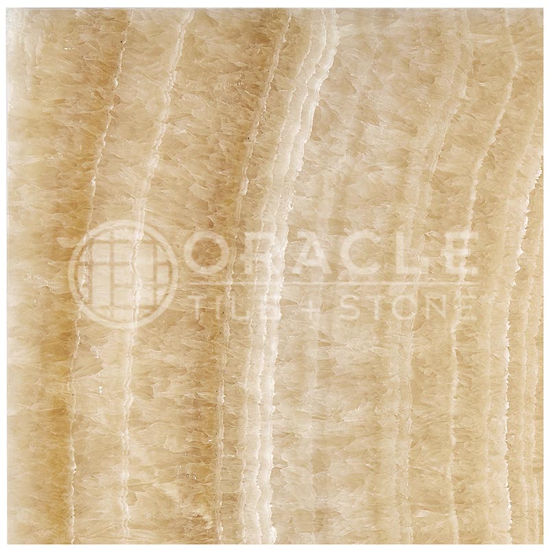 Honey (Giallo Crystal) Onyx 12" X 12" Tile (Micro-Beveled)