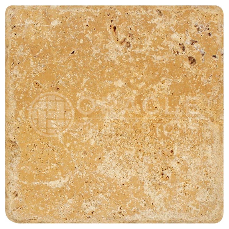 Gold / Yellow	Travertine	12" X 12"	Tile - (Cross-cut)	Tumbled