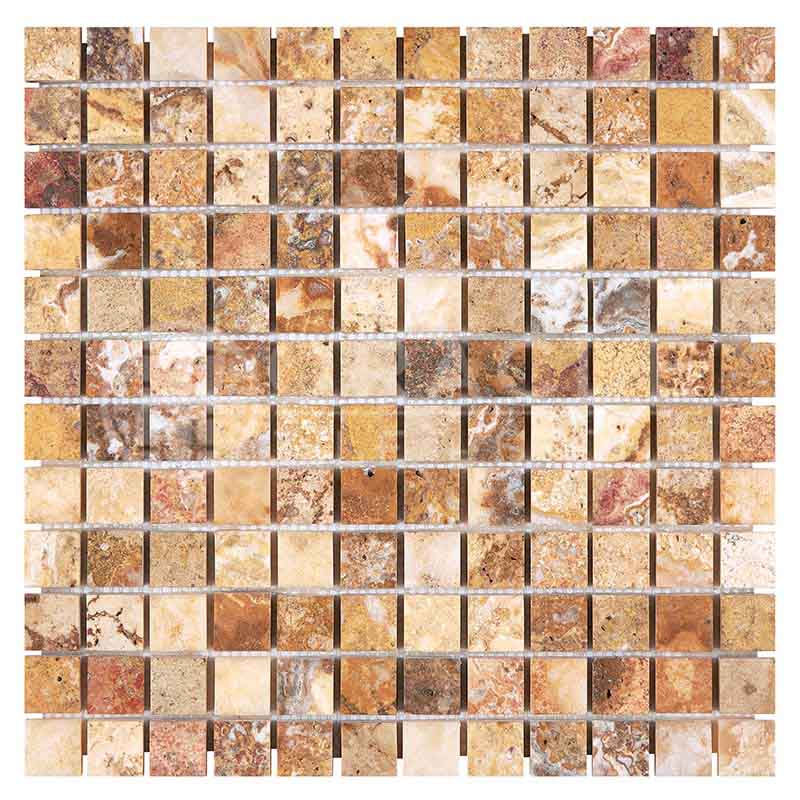 Scabos Travertine - 1" X 1" Mosaic Tile