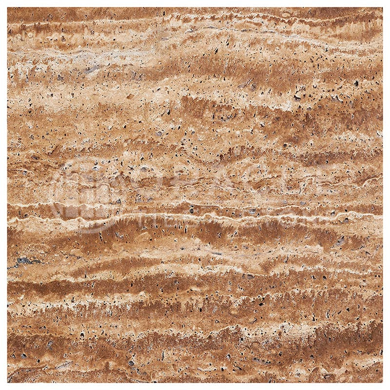 Noce Exotic Travertine	18" X 18"	Tile - (Vein-cut / Straight-Edged)	Unfilled, Brushed & St.Edged
