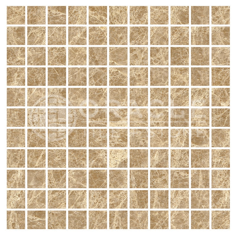 Emperador Light Marble - 1" X 1" Mosaic Tile