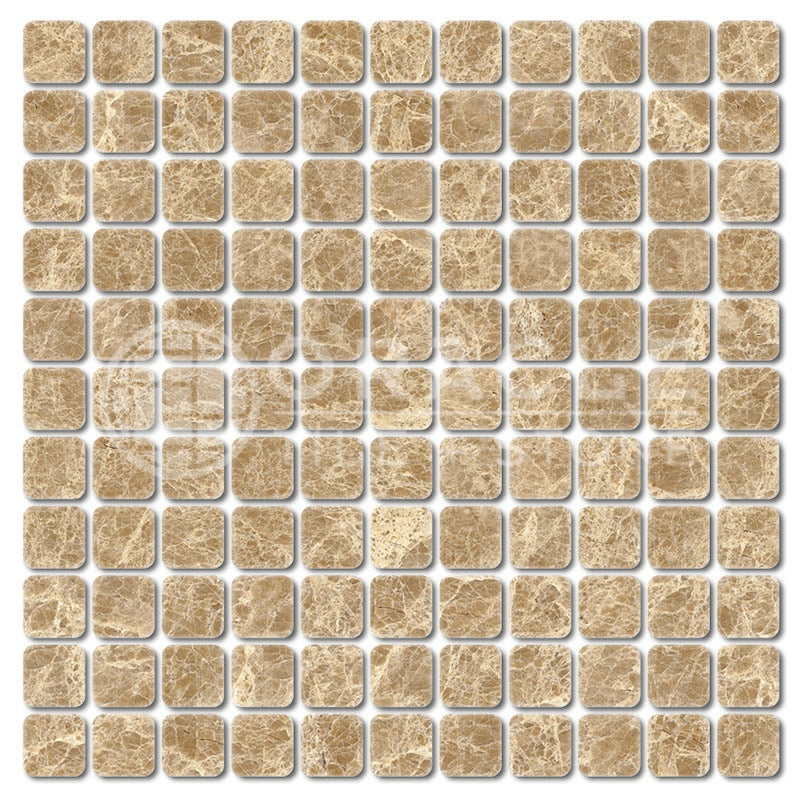 Emperador Light Marble - 1" X 1" Mosaic Tile