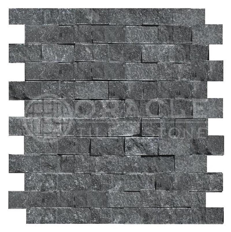 Negro Marquina Marble - 1" X 2" Brick Mosaic Tile