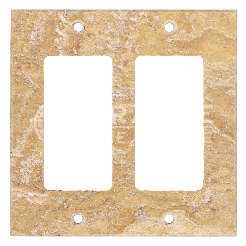 Scabos Travetine - Double Rocker Switch Plate Cover with Screw