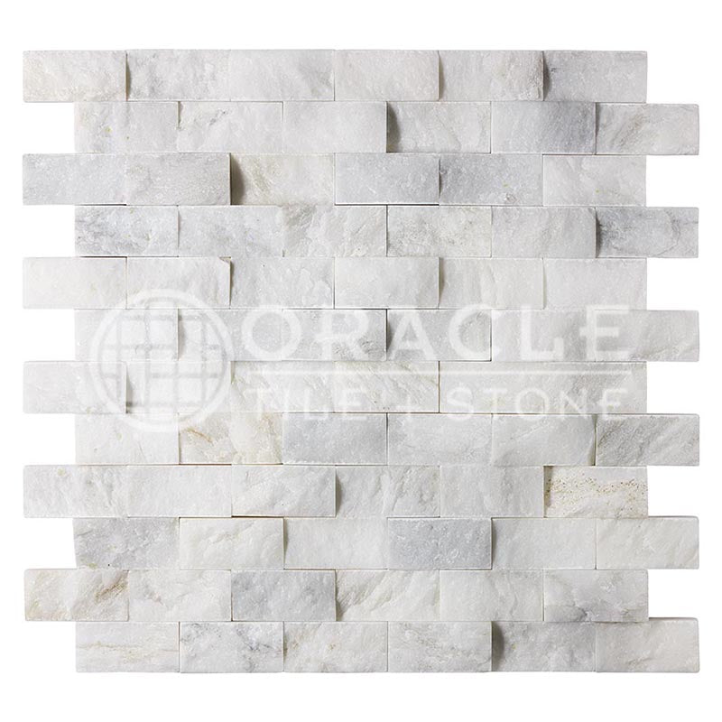 Italian Calacatta Gold Marble - 1" X 2" Brick Mosaic Tile