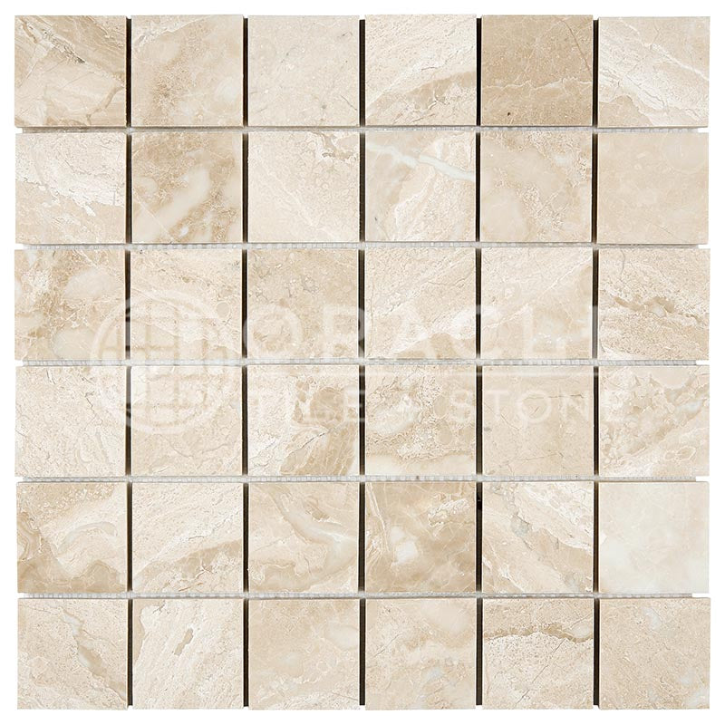 Queen Beige Marble - 2" X 2" Mosaic Tile