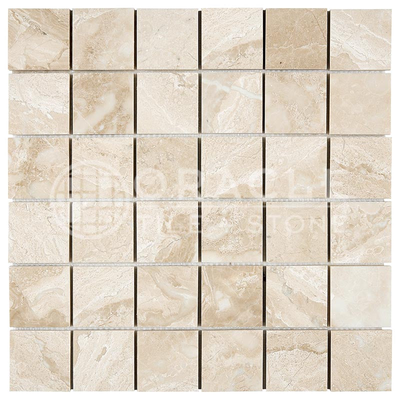 Diano Royal (Queen Beige) Marble Mosaic 2" X 2"