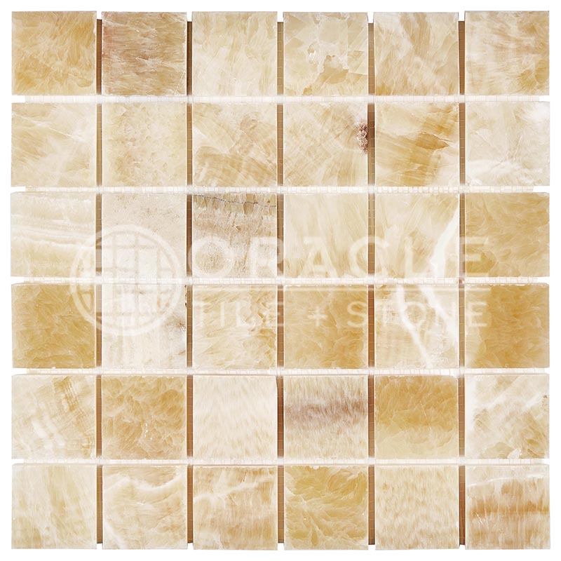 Premium Honey Onyx - 2" X 2" Mosaic Tile