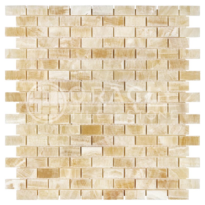 Premium Honey Onyx - Mini-Brick (5/8" X 1 1/4") Mosaic Tile