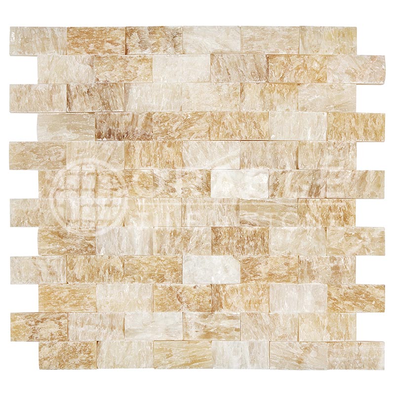 Premium Honey Onyx - 1" X 2" Brick Mosaic Tile
