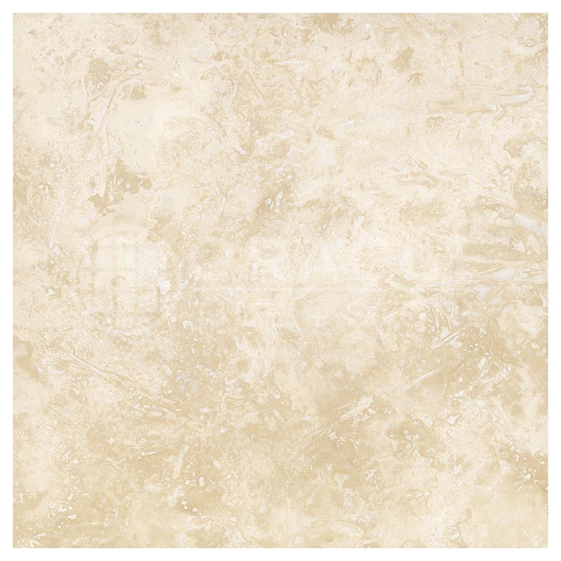 Ivory (Light) Travertine  4" X 4" Tile - (Cross-cut) Filled & Honed