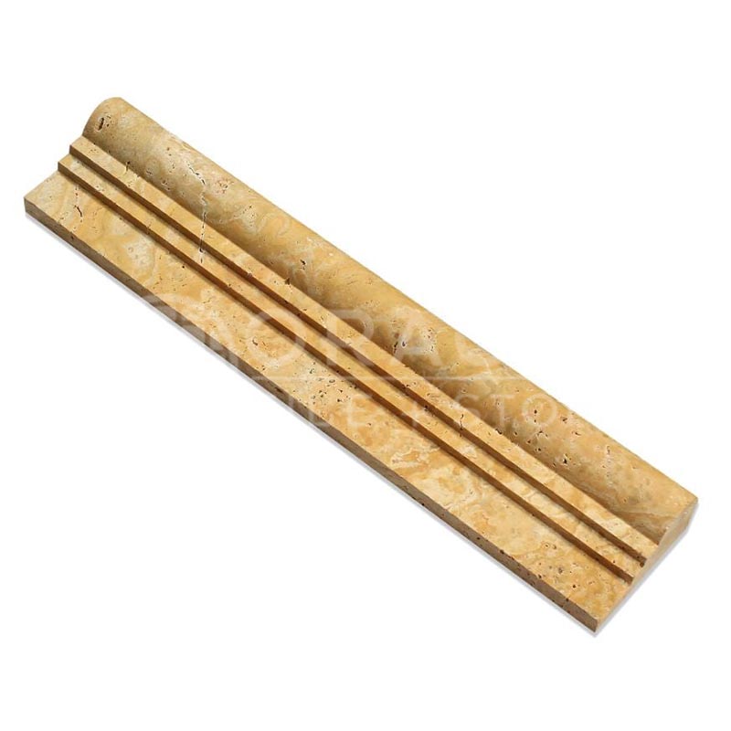 Gold / Yellow Travertine - Single-Step OG-2 Chair Rail Trim