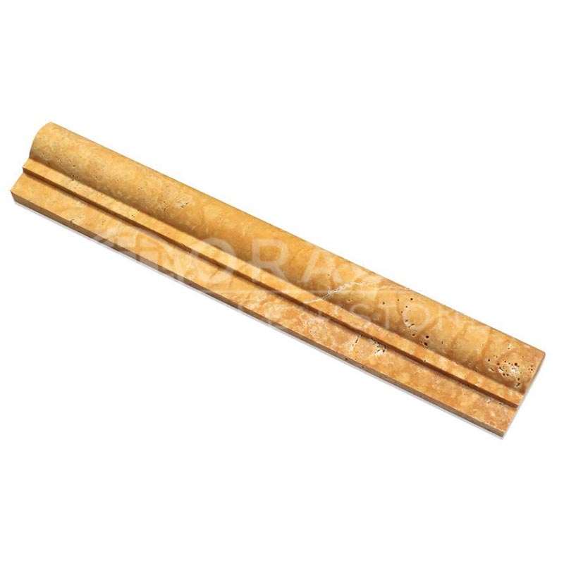 Gold / Yellow Travertine Travertine - Single-Step OG-1 Chair Rail Trim