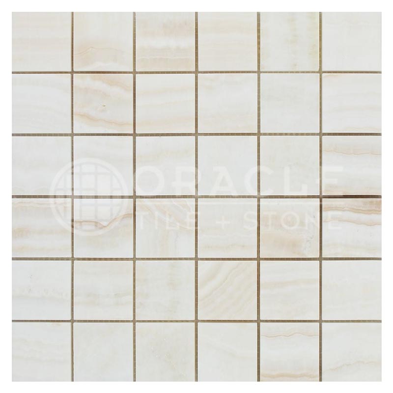 Vanilla Onyx (Bianco Fantastico) - VEIN-CUT - 2" X 4" Brick Mosaic Tile