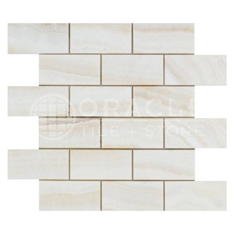 Vanilla Onyx (Bianco Fantastico) - VEIN-CUT - 2" Hexagonal Mosaic Tile