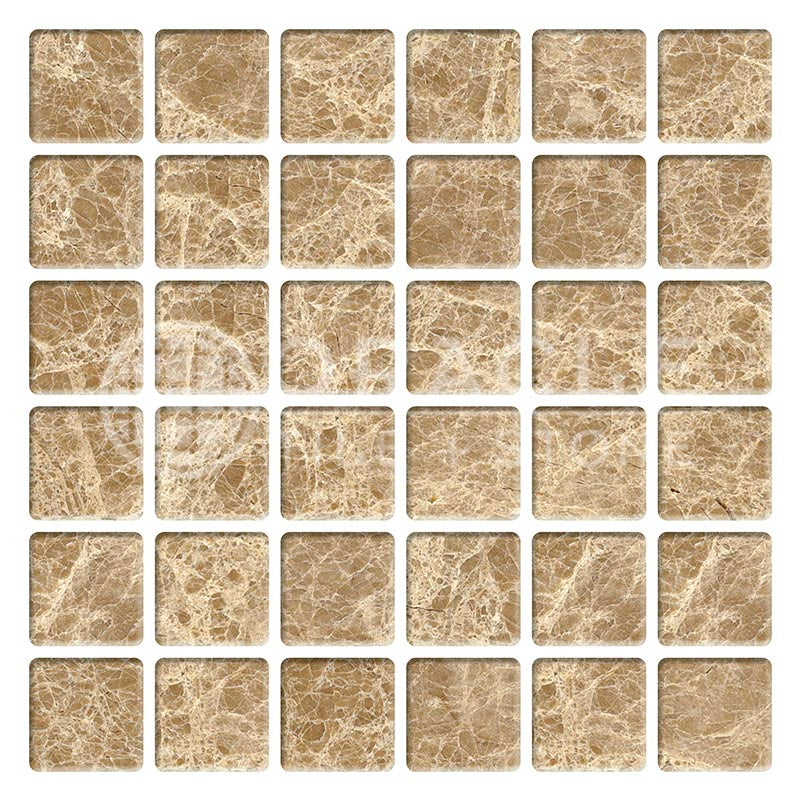 Emperador Light Marble - 2" X 2" Mosaic Tile
