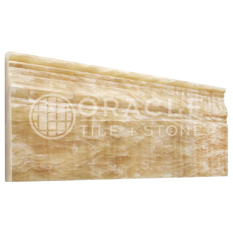 Honey (Giallo Crystal) Onyx  4 3/4" X 12" Baseboard Trim