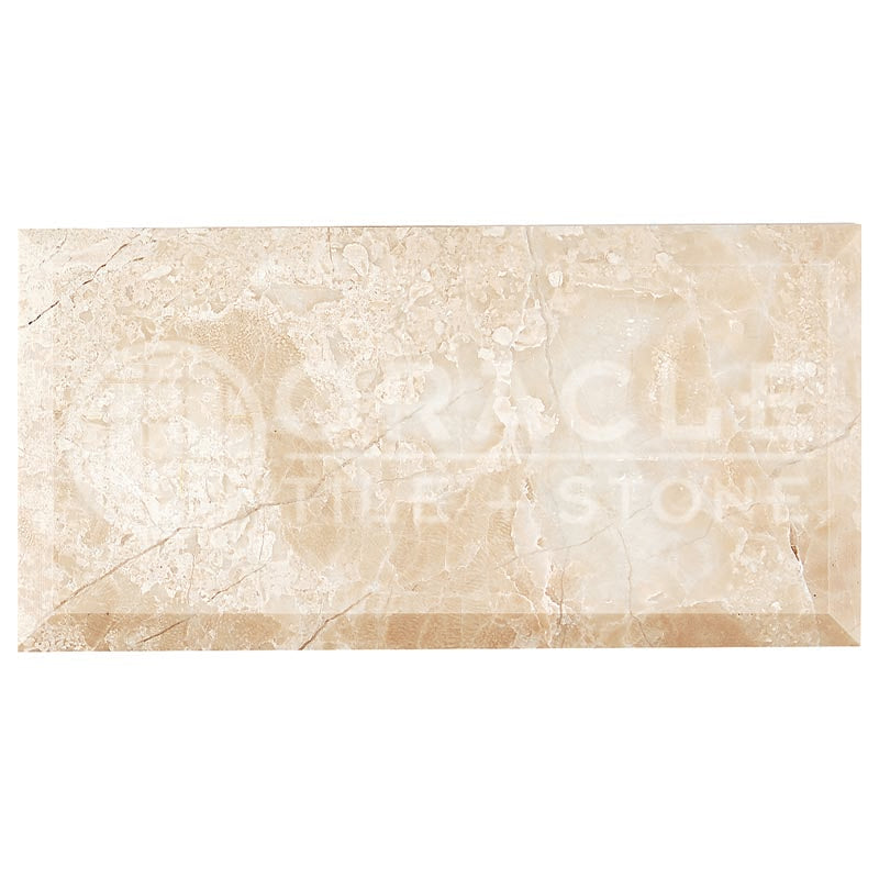 Diano Royal (Queen Beige) Marble Deep Beveled 3" x 6"