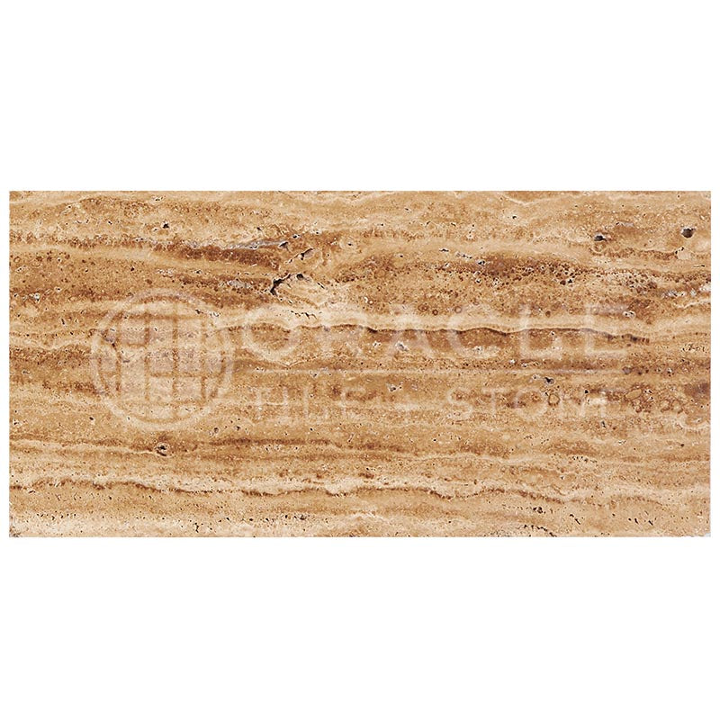Noce Exotic Travertine	3" X 6"	Tile - (Vein-cut / Straight-Edged)	Polished & Unfilled