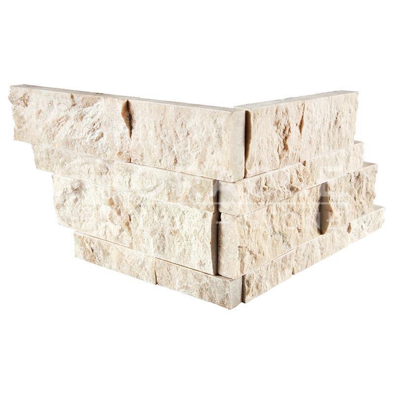 Queen Beige Marble - 6" X 20" Ledger Panel Architectural Tile CORNER Piece