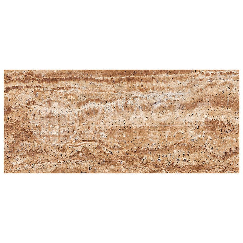 Noce Exotic Travertine	6" X 24"	Tile - (Vein-cut / Straight-Edged)	Unfilled, Brushed & St.Edged