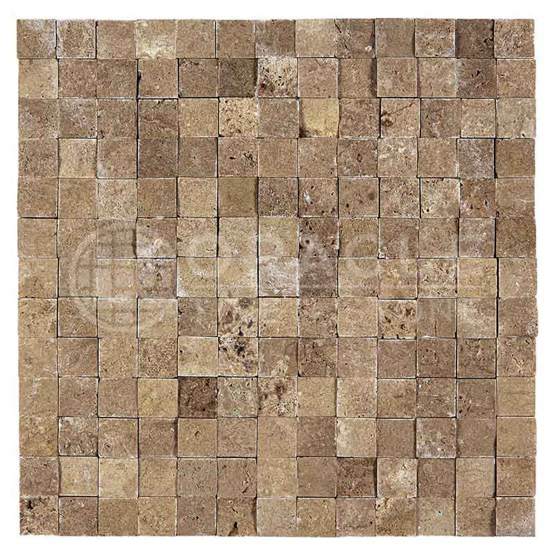 Noce Travertine - 1" X 1" Mosaic Tile