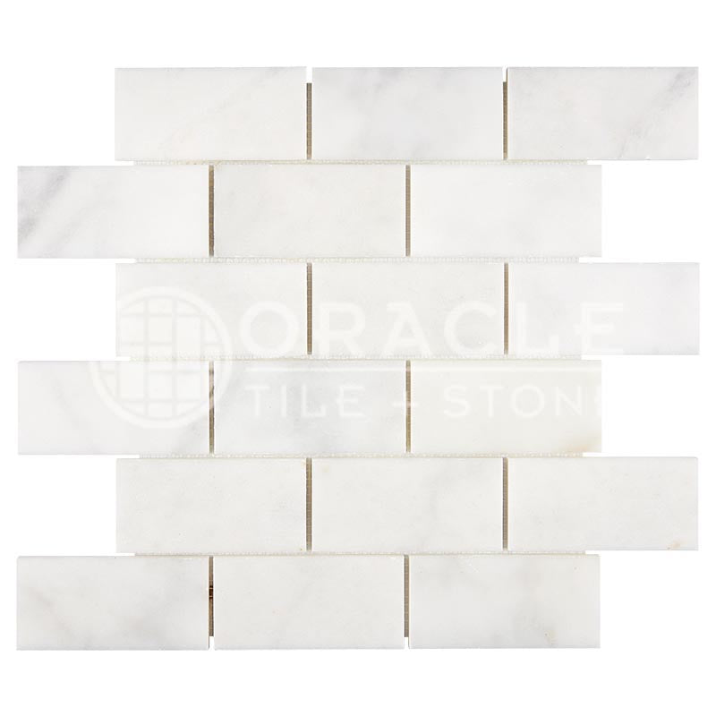 Afyon White	Marble	2" X 4"	Brick Mosaic