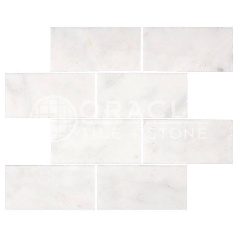 Afyon White Premium (Extra / Select) Marble - 3" X 6" Rectangular Field Tile