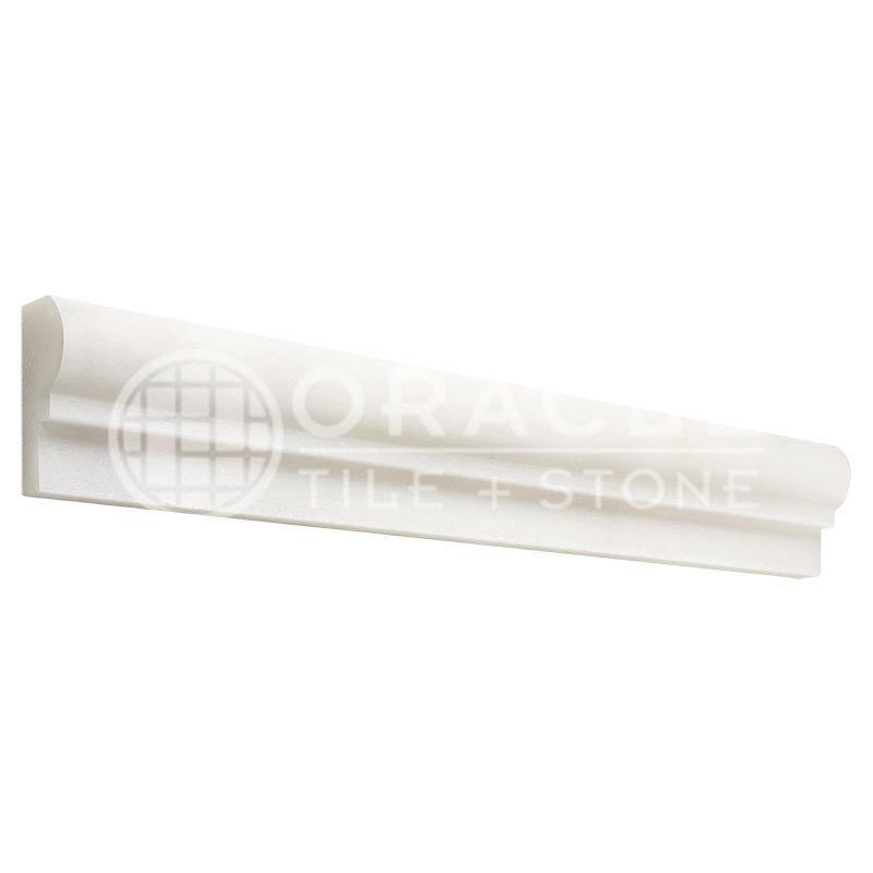 Afyon White Premium (Extra / Select) Marble - Single-Step, OG-1 Chair Rail Trim