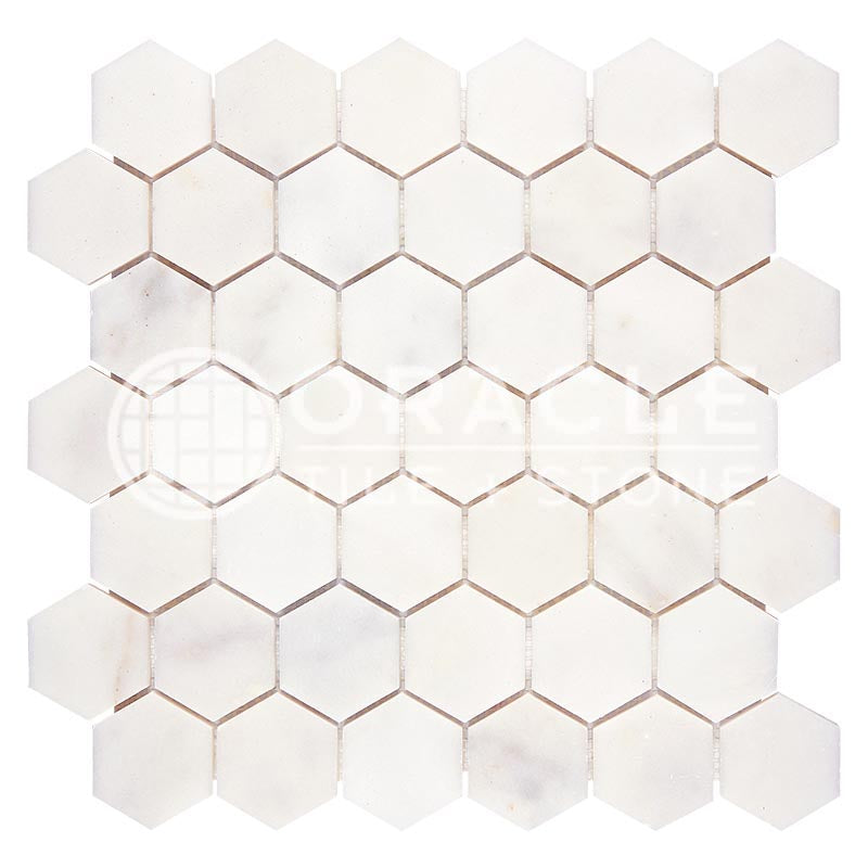 Afyon White	Marble	2" X 2"	Hexagon Mosaic