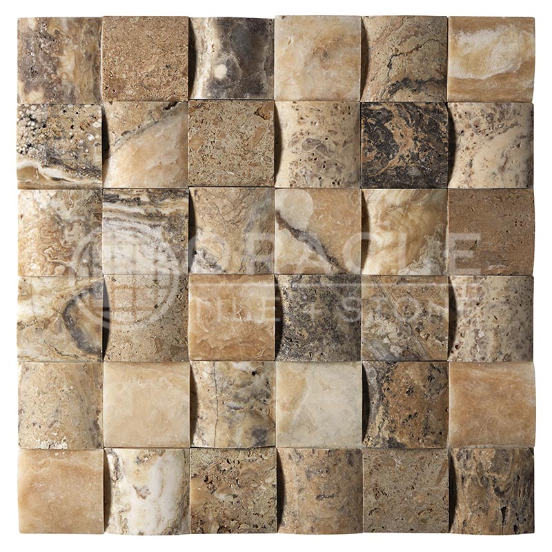 Antico Onyx Travertine - 2" X 2" Decorative Mosaic Tile