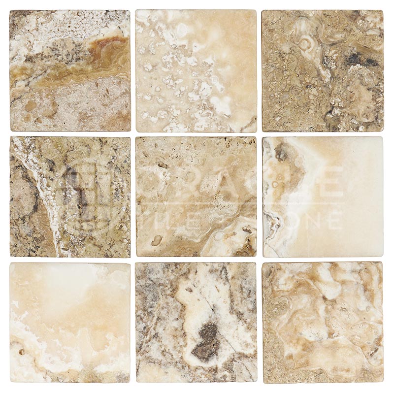 Antico Onyx Travertine - 4" X 4" Field Tile