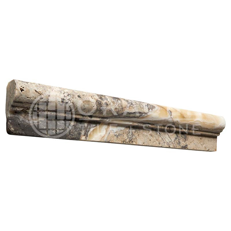 Antico Onyx Travertine - Single-Step OG-1 Chair Rail Trim