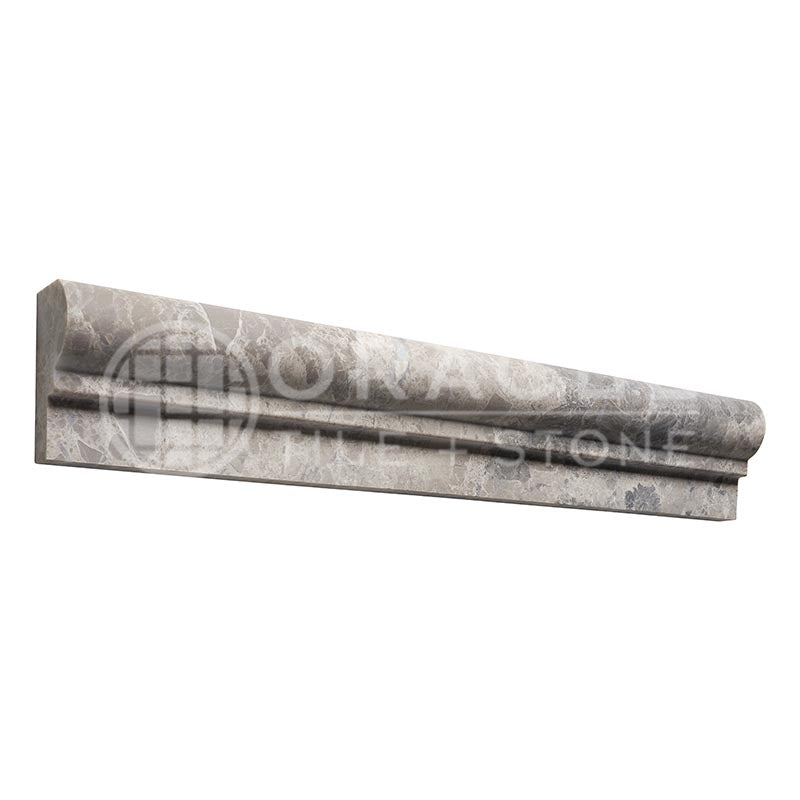 Atlantic Gray Marble - Single-Step, OG-1 Chair Rail Trim