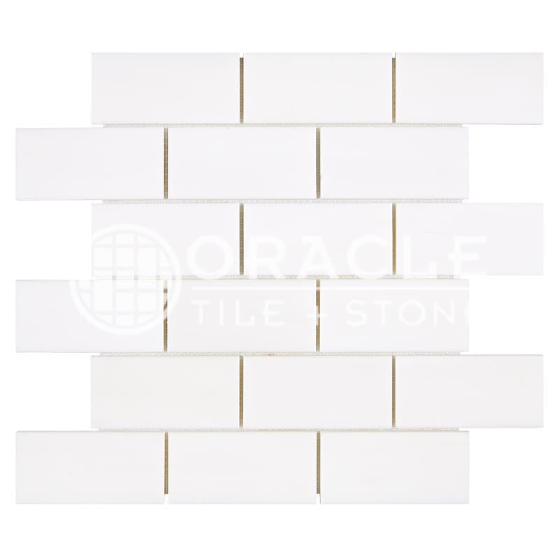 Bianco Dolomiti (Premium White Dolomite) - 2" X 4" Brick Mosaic Tile
