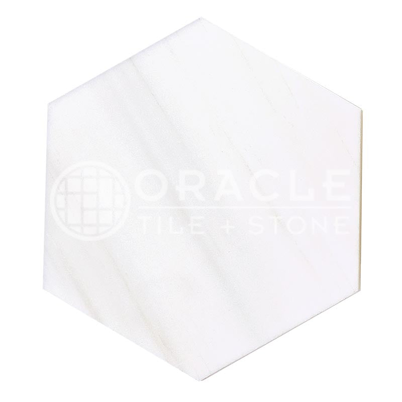 Bianco Dolomiti (Premium White Dolomite) - 10" Hexagonal Mosaic Tile