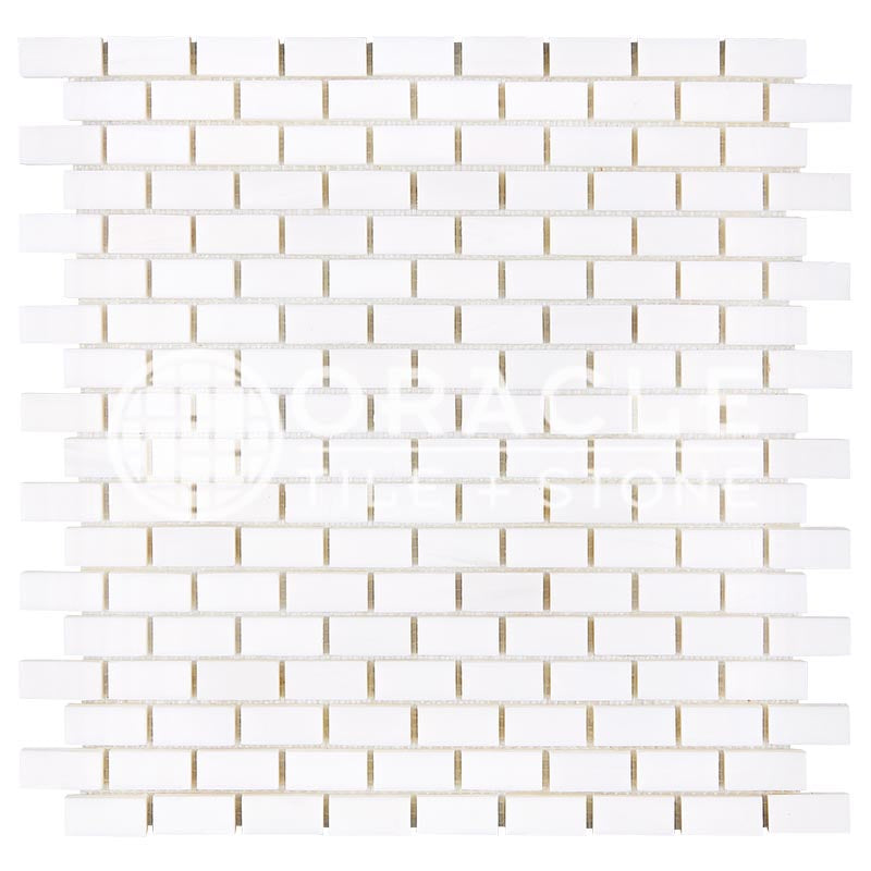Bianco Dolomiti (Premium White Dolomite) - Mini-Brick (5/8" X 1 1/4") Mosaic Tile