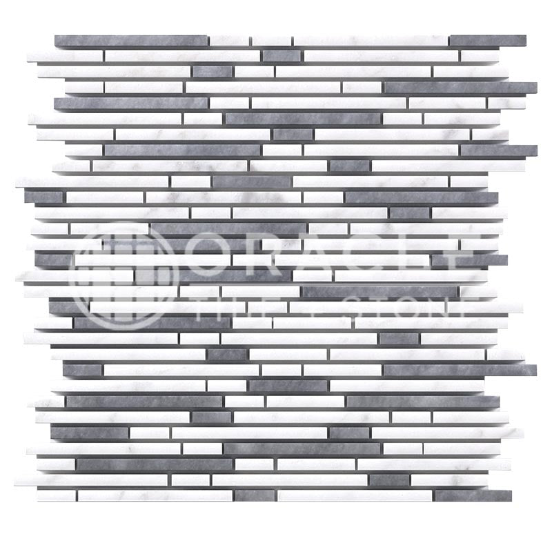 Thassos White (Greek)	Marble	-	Bamboo Sticks (Thassos + Carrara + Blue-Gray) Mosaic	Polished