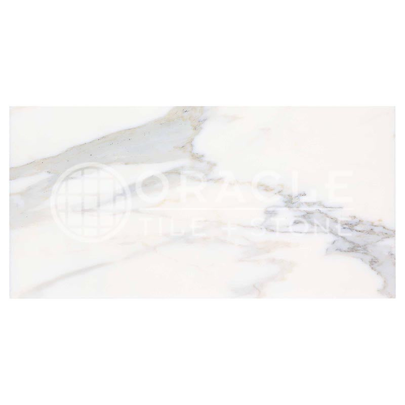 Calacatta Gold (Italian) Marble 18" X 36" Tile (Micro-Beveled)