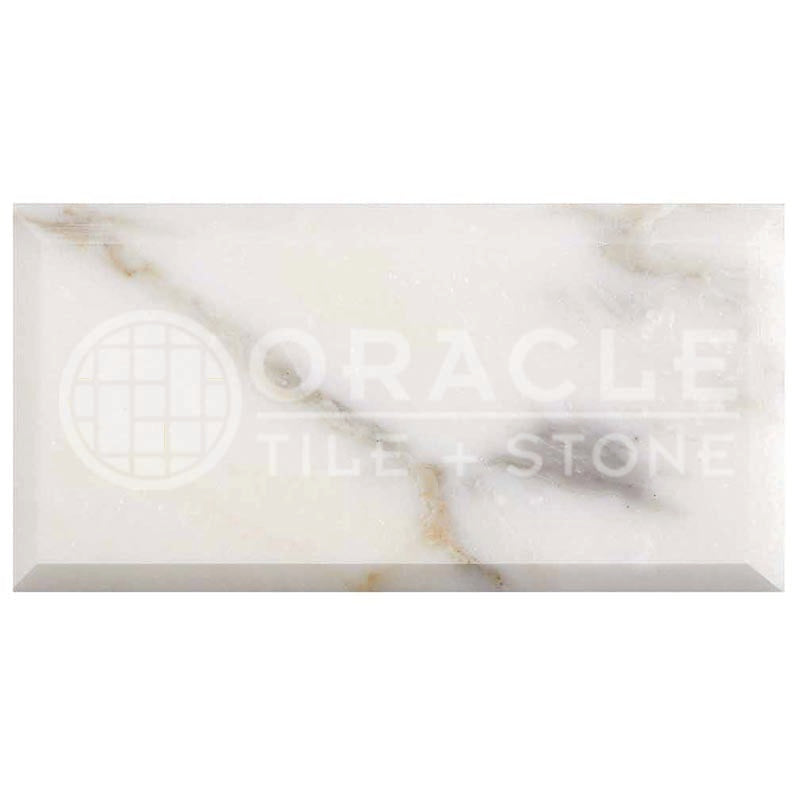 Calacatta Gold (Italian) Marble 3" X 6" Tile (Deep-Beveled)