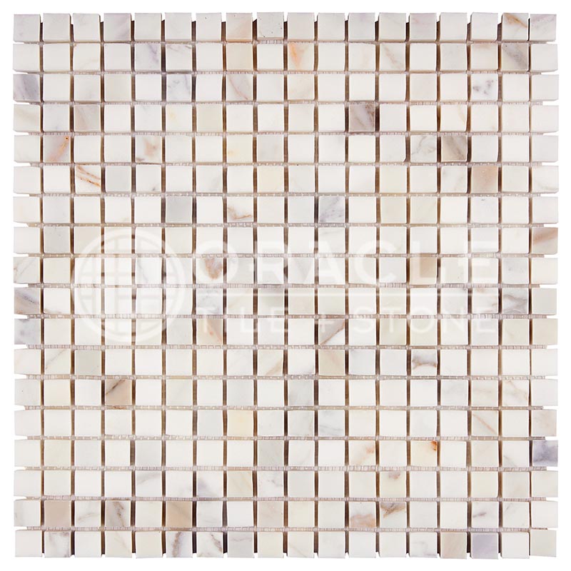 Italian Calacatta Gold Marble - 5/8" X 5/8" Mosaic Tile