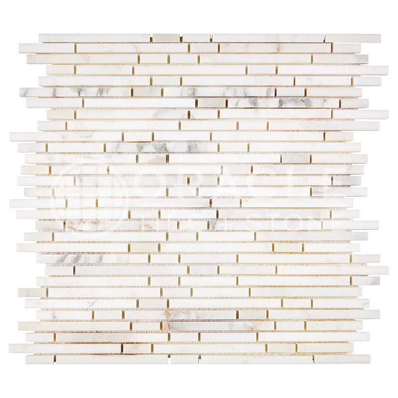 Italian Calacatta Gold Marble - Bamboo / Matchsticks Mosaic Tile