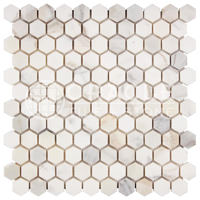 Calacatta Gold (Italian)	Marble	1" X 1"	Hexagon Mosaic